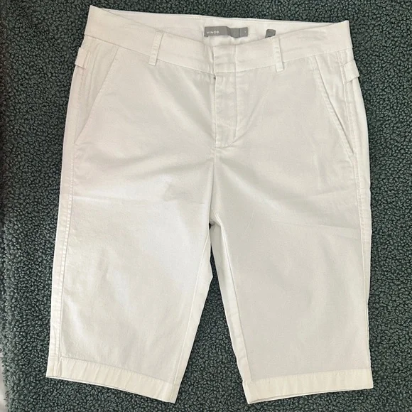 Vince Women's White Flat Front Dress Shorts - Picture 3 of 8